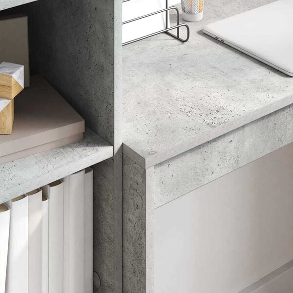 vidaXL Bureau avec tiroir 2 pcs Gris b&eacute;ton