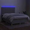 vidaXL Sommier &agrave; lattes de lit et matelas et LED Gris clair 140x190 cm