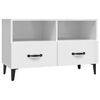 vidaXL Meuble TV Blanc brillant 80x36x50 cm Bois d'ing&eacute;nierie
