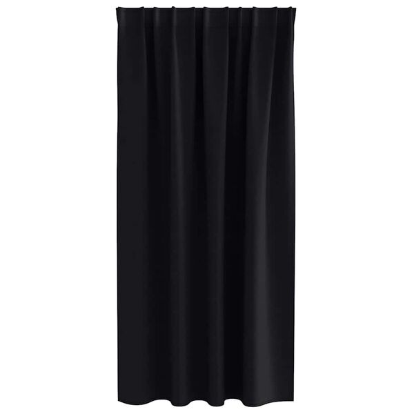 vidaXL Rideaux occultants avec anneaux 2 pcs Noir 175 x 140 cm