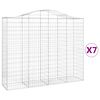 vidaXL Paniers à gabions arqués 7 pcs 200x50x160/180 cm Fer galvanisé