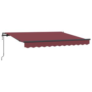 vidaXL Auvent r&eacute;tractable Bordeaux 250 x 200 cm tissu