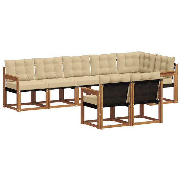 vidaXL Ensemble de canap&eacute;s d'ext&eacute;rieur 8 pcs Naturel et Beige