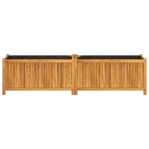 vidaXL Jardini&egrave;re avec doublure 199x38,5x50 cm bois massif d'acacia