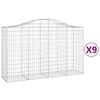 vidaXL Paniers &agrave; gabions arqu&eacute;s 9 pcs 200x50x120/140 cm Fer galvanis&eacute;