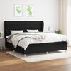 vidaXL Sommier &agrave; lattes de lit avec matelas Noir 200x200 cm Tissu