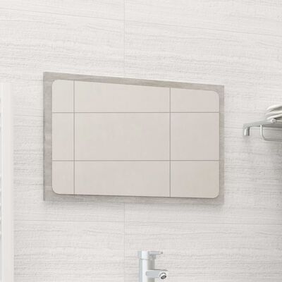 vidaXL Miroir de salle de bain Gris béton 60x1,5x37 cm Aggloméré