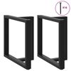 vidaXL Pieds de table à manger en T, 2 pièces, noir, 80 x 35 x (72-73) cm, acier