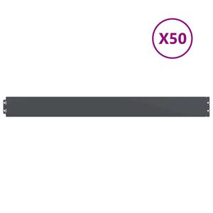 vidaXL Bordures pelouse 50pcs anthracite 10x103cm acier lamin&eacute; &agrave; froid