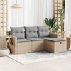 vidaXL Salon de jardin avec coussins 4 pcs beige r&eacute;sine tress&eacute;e