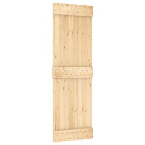 vidaXL Porte coulissante NARVIK Naturel et noir 70 x 210 cm (213,5 cm)