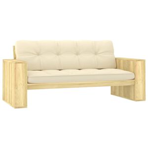 vidaXL Banc de jardin avec coussins cr&egrave;me 179 cm Pin impr&eacute;gn&eacute;