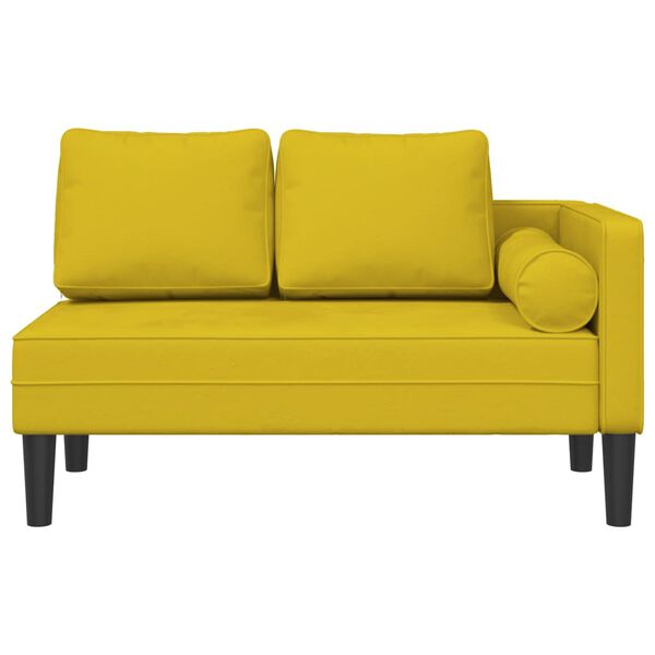 vidaXL Chaise longue avec coussins jaune velours