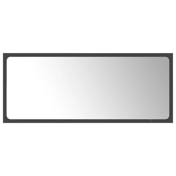 vidaXL Miroir de salle de bain Gris 90x1,5x37 cm Agglom&eacute;r&eacute;