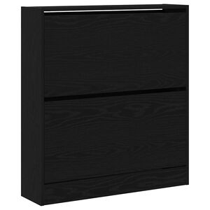 vidaXL Cabinet &agrave; chaussures avec &eacute;tag&egrave;re Ch&ecirc;ne noir 80 x 21 x 87,5 cm