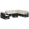 vidaXL Ensemble de canap&eacute; de jardin 10 pc Noir polyrotin