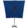 vidaXL Parasol de jardin en porte-à-faux à double toit bleu azuré
