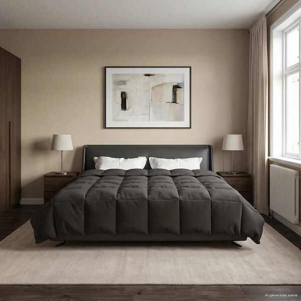 vidaXL Duvet complet toute l'ann&eacute;e Anthracite 200 x 200 cm Microfibre