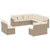 vidaXL Salon de jardin 11 pcs avec coussins beige r&eacute;sine tress&eacute;e