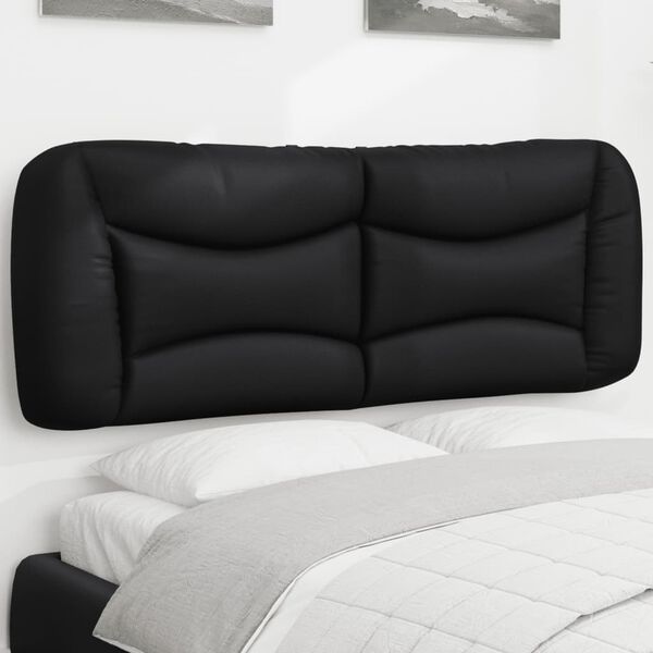 vidaXL Coussin de t&ecirc;te de lit Hvar noir 120 cm similicuir