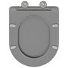 vidaXL Si&egrave;ge de toilette Gris 44 x 36,4 x 3,4 cm Duroplast