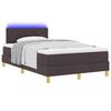 vidaXL Lit &agrave; ressort LED avec matelas Marron fonc&eacute; 120 x 190 cm tissu