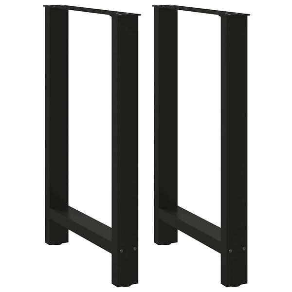 vidaXL Pieds de table de bar Noir 2 pi&egrave;ces 60 x (90-91) cm Acier