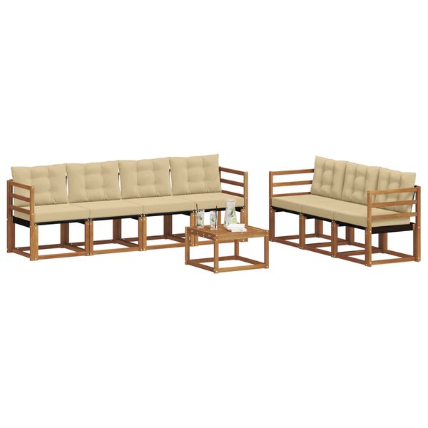 vidaXL Ensemble de canap&eacute;s d'ext&eacute;rieur 8 pcs Naturel et Beige