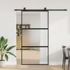 vidaXL Porte coulissante avec kit de quincaillerie noir 102,5x205 cm