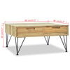 vidaXL Table basse 80x80x40 cm Teck massif