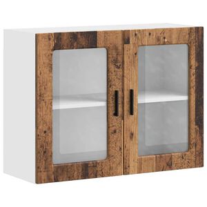 vidaXL Armoire murale de cuisine avec porte en verre Porto vieux bois