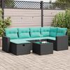 vidaXL Salon de jardin 7 pcs avec coussins noir r&eacute;sine tress&eacute;e