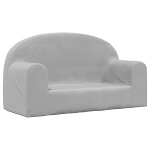 vidaXL Canap&eacute; pour enfants 2 places gris clair peluche douce