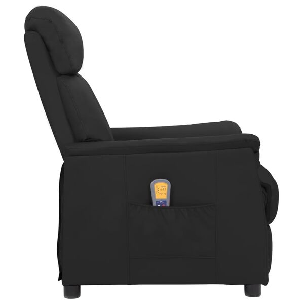 vidaXL Fauteuil de massage Noir Similicuir