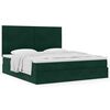 vidaXL Cadre de lit ottoman avec matelas vert fonc&eacute; 160x200 cm velours