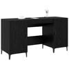 vidaXL Bureau avec porte Ch&ecirc;ne noir 140 x 50 x 75 cm Bois d'ing&eacute;nierie