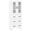 vidaXL Buffet haut Blanc 69,5x34x180 cm Bois d'ing&eacute;nierie