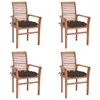 vidaXL Chaises à manger lot de 4 et coussins taupe Bois de teck solide