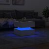 vidaXL Table basse avec lumi&egrave;res LED blanc 50x50x40 cm