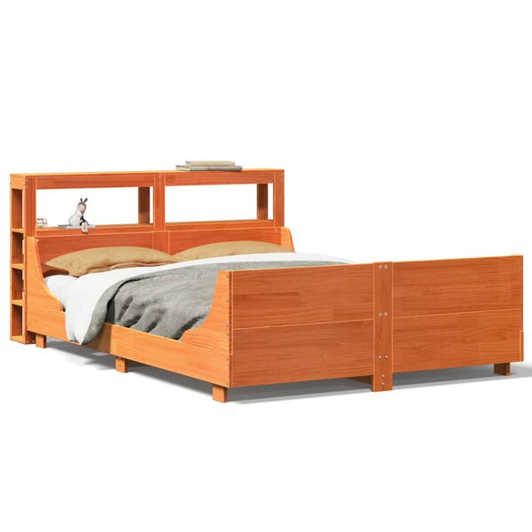 vidaXL Cadre de lit sans matelas cire marron 120x200cm bois pin massif