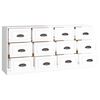 vidaXL Buffets 2 pcs blanc brillant bois d'ingénierie