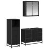 vidaXL Ensemble de mobilier de salle de bain 3 pcs Ch&ecirc;ne noir