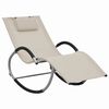 vidaXL Chaise longue avec oreiller Cr&egrave;me Textil&egrave;ne