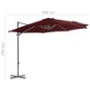 vidaXL Parasol de jardin en porte-à-faux mât en acier rouge bordeaux