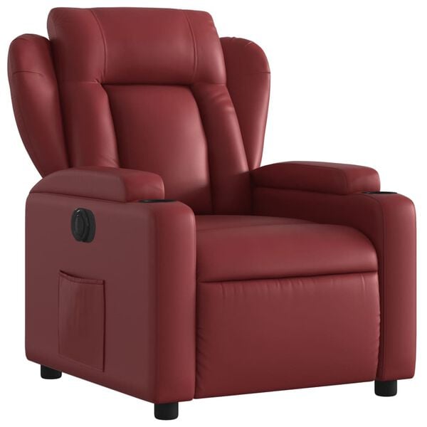 vidaXL Fauteuil inclinable &eacute;lectrique Rouge bordeaux Similicuir