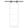 vidaXL Porte coulissante Blanc 78 x 211 cm Bois de pin massif et verre
