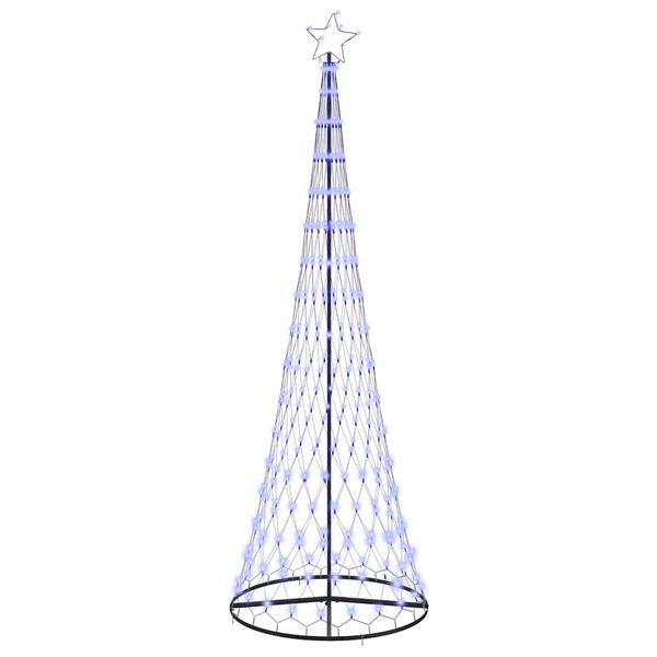 vidaXL Arbre de No&euml;l LED avec 355 LED avec support Bleu 184,5 cm M&eacute;tal