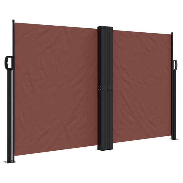 vidaXL Auvent latéral rétractable marron 140x1200 cm