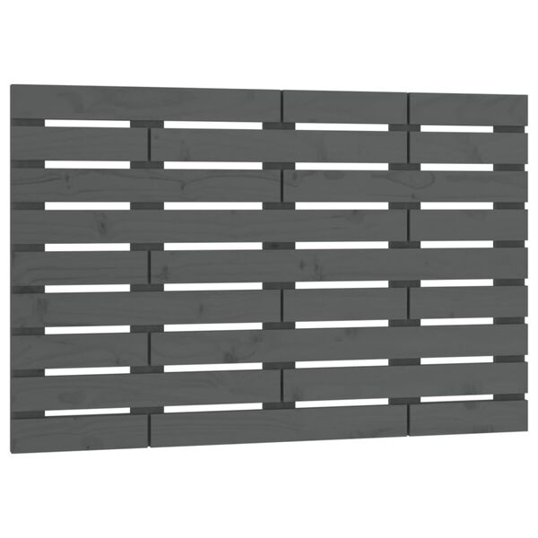 vidaXL T&ecirc;te de lit murale Gris 106x3x63 cm Bois massif de pin