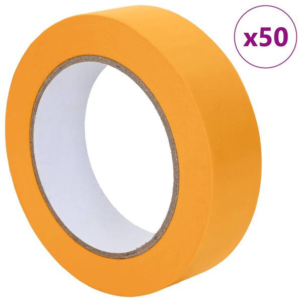 vidaXL Rubans de masquage pour peintre 50 pcs Jaune 25 mm x 50 m
